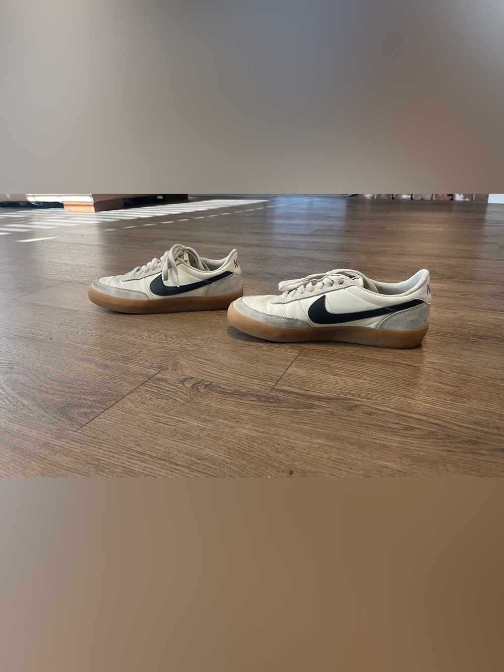 Nike Men’s Low-Profile Sneakers in White and Black with Gum Sole